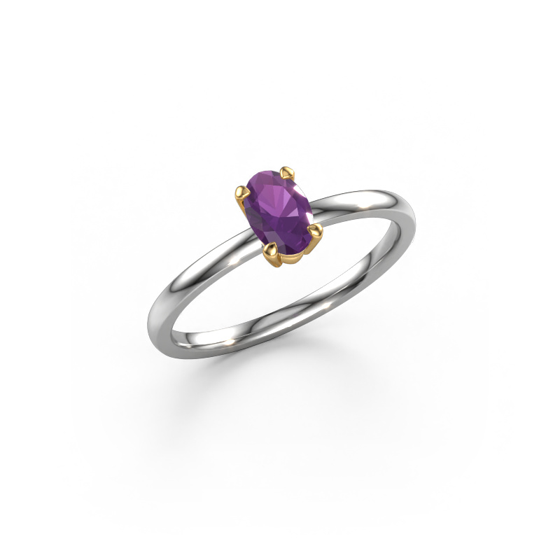 Image of Engagement ring Lynelle 1 585 white gold Amethyst 6x4 mm