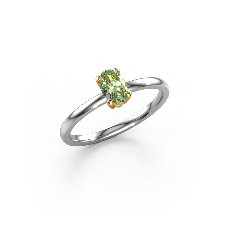 Bild von Verlobungsring Lynelle 1 585 Weißgold Grüner Labor-Diamant 6x4 mm