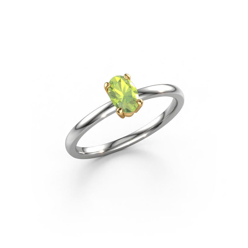 Image of Engagement ring Lynelle 1 585 white gold Peridot 6x4 mm
