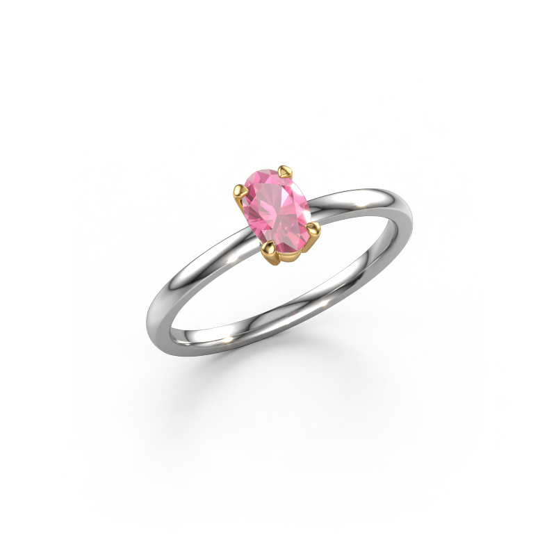 Image of Engagement ring Lynelle 1 585 white gold Pink sapphire 6x4 mm