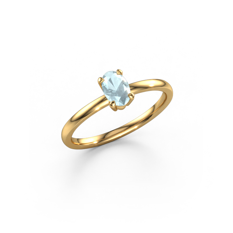 Bild von Verlobungsring Lynelle 1 585 Gold Aquamarin 6x4 mm