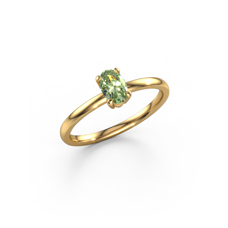 Image of Engagement ring Lynelle 1 585 gold Green lab grown diamond 6x4 mm