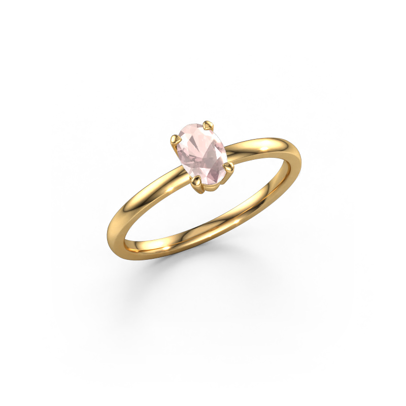 Image of Engagement ring Lynelle 1 585 gold Morganite champagne 6x4 mm