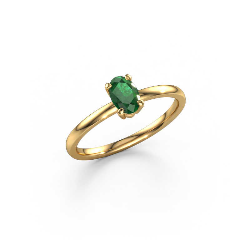 Image of Engagement ring Lynelle 1 585 gold Emerald 6x4 mm