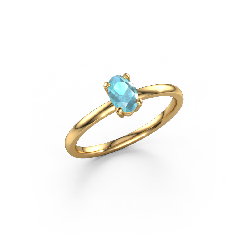 Bild von Verlobungsring Lynelle 1 585 Gold Blau Topas 6x4 mm