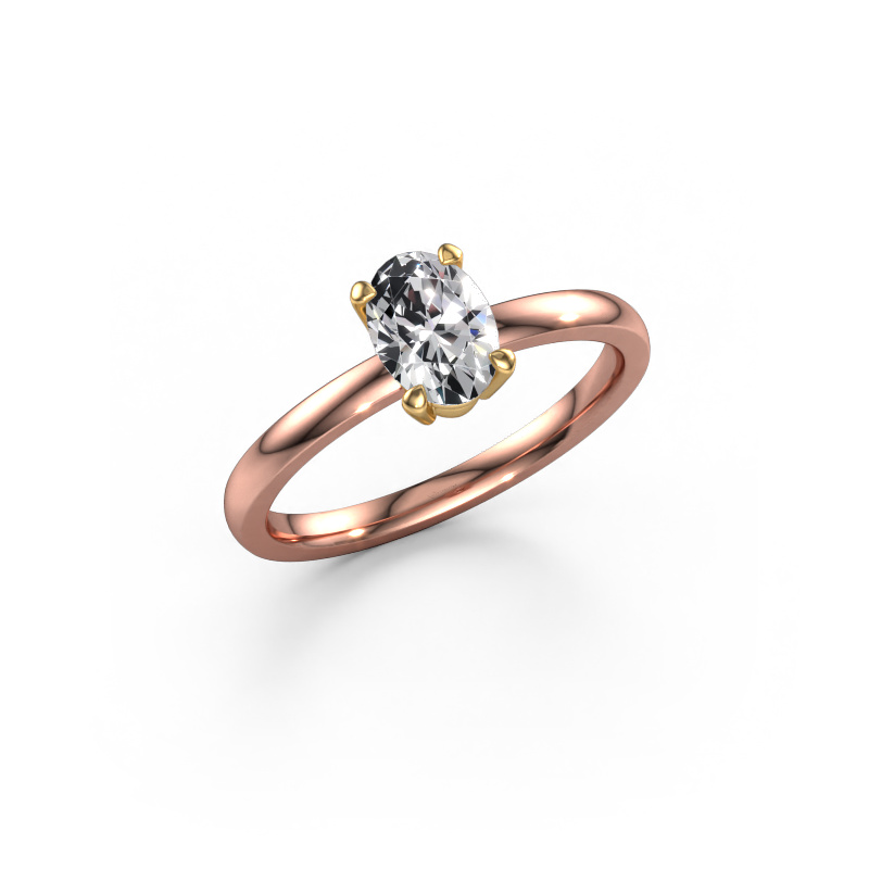 Image de Bague de fiançailles Lynelle 1 585 or rose Diamant synthétique 0.70 crt