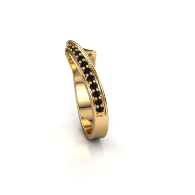 Twist gold ring Lynn set with black diamond gemstones| DiamondsByMe