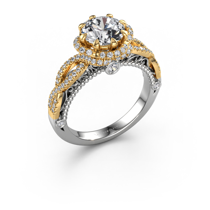 Image de Bague de fiançailles Lysanne 585 or blanc Diamant synthétique 2.05 crt