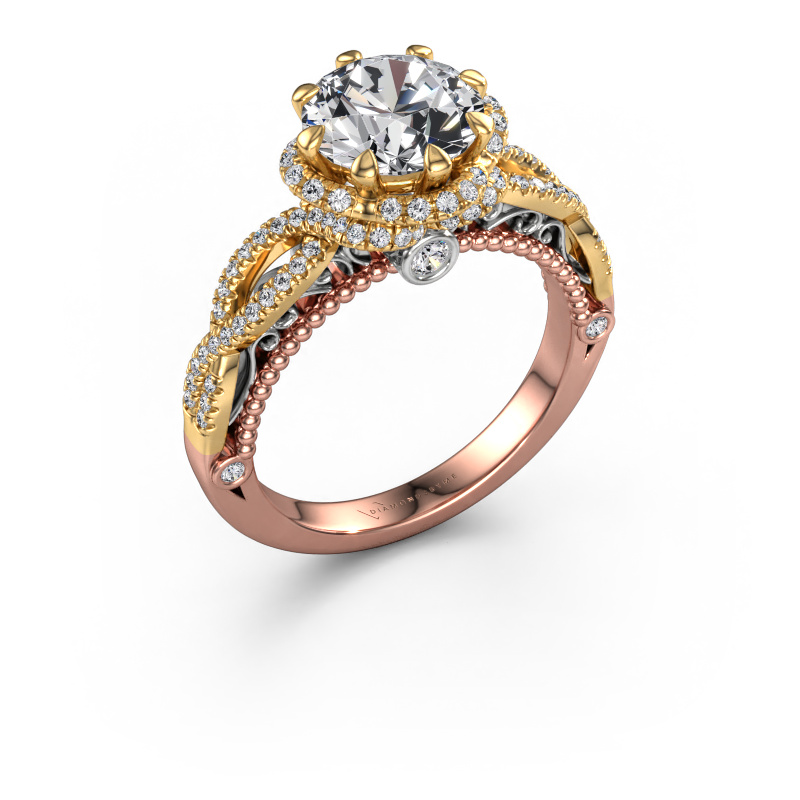 Image of Engagement ring Lysanne 585 rose gold Diamond 2.55 crt
