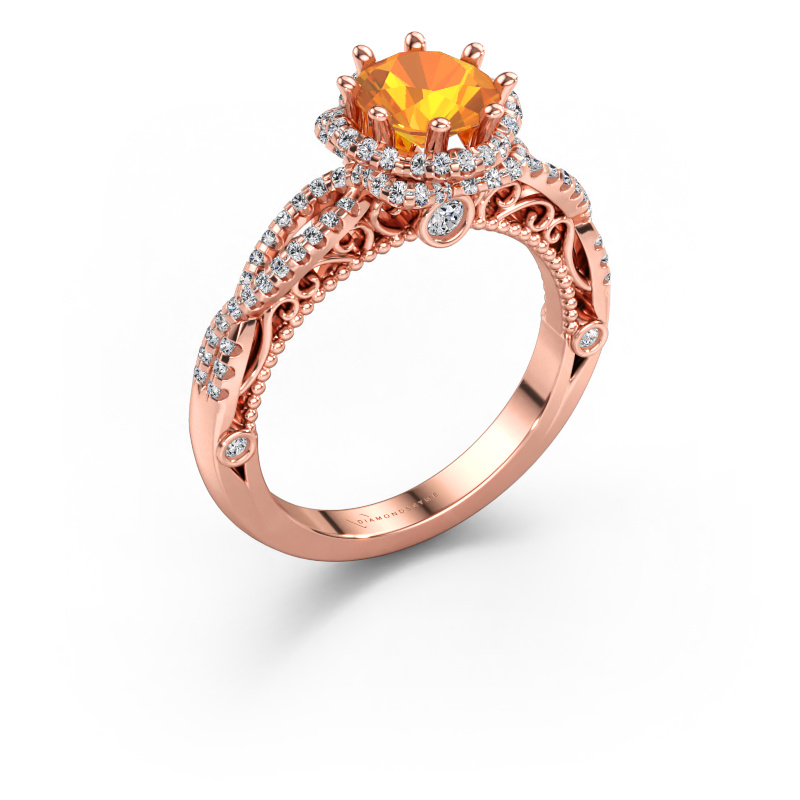 Bild av Förlovningsring Lysanne 585 roséguld Citrin 6.5 mm