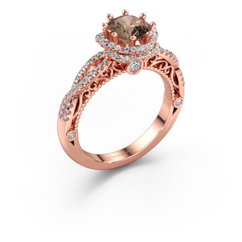 Image of Engagement ring Lysanne 585 rose gold Brown diamond 1.45 crt