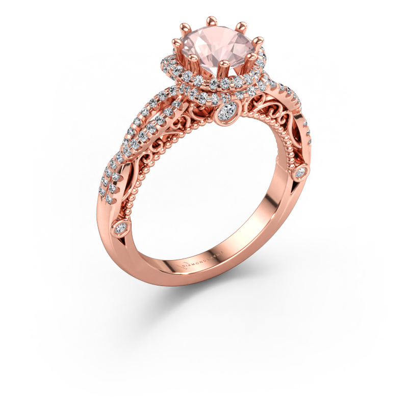 Immagine di Anello di fidanzamento Lysanne 585 oro rosa Morganite champagne 6.5 mm