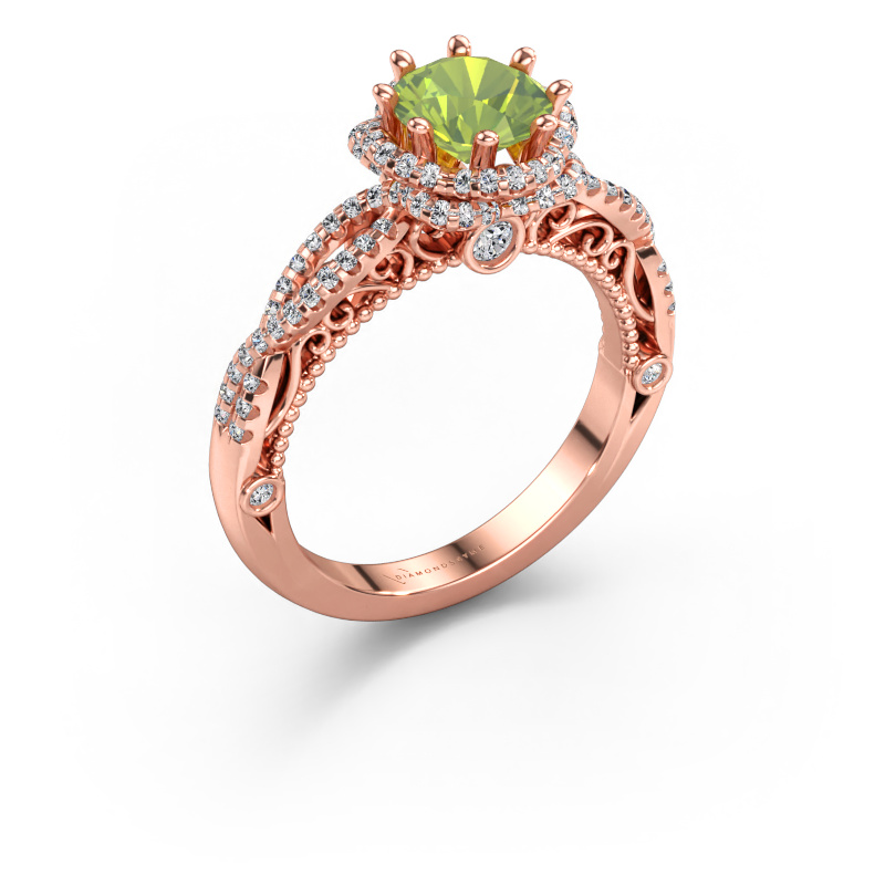 Bild av Förlovningsring Lysanne 585 roséguld Peridot 6.5 mm