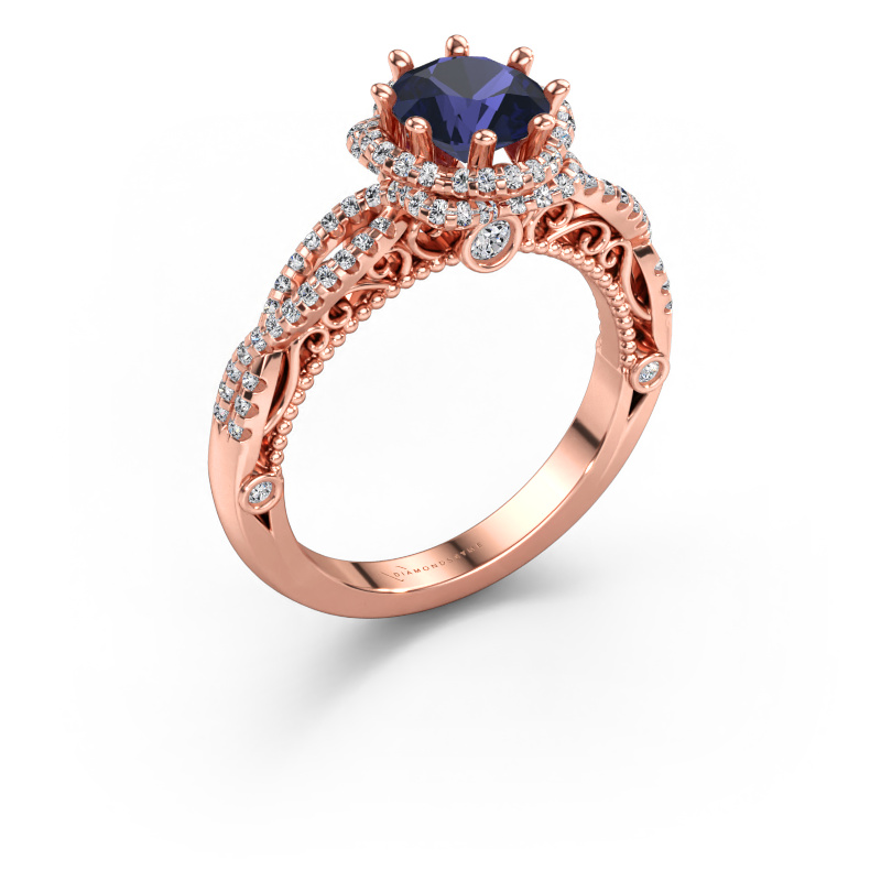 Bild av Förlovningsring Lysanne 585 roséguld Safir 6.5 mm