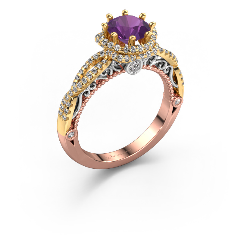 Image of Engagement ring Lysanne 585 rose gold Amethyst 6.5 mm