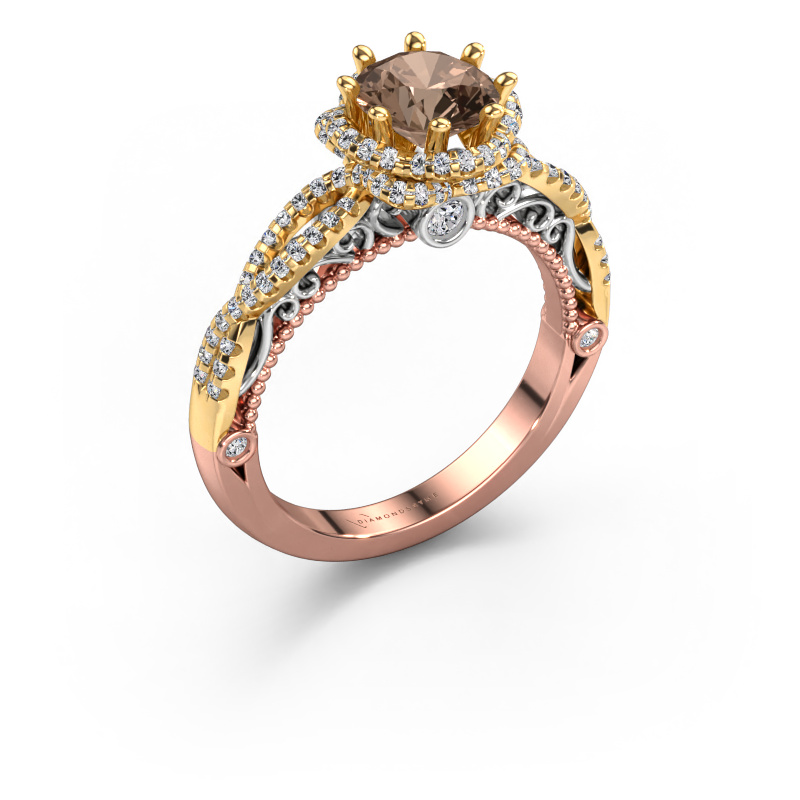 Image of Engagement ring Lysanne 585 rose gold Brown diamond 1.45 crt