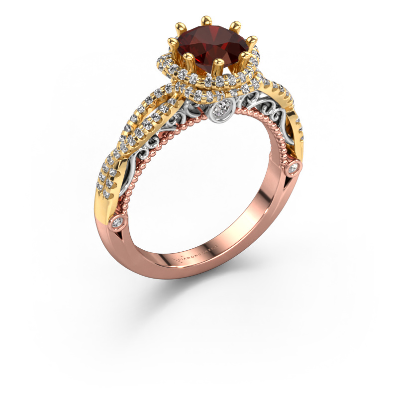 Bild von Verlobungsring Lysanne 585 Roségold Granat 6.5 mm