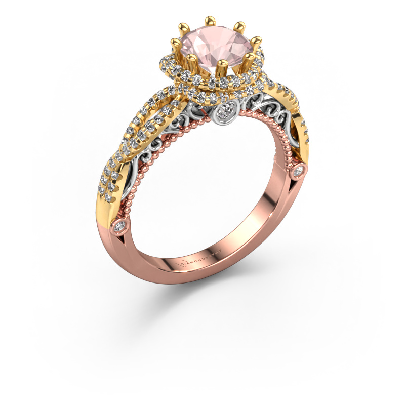 Image of Engagement ring Lysanne 585 rose gold Morganite champagne 6.5 mm