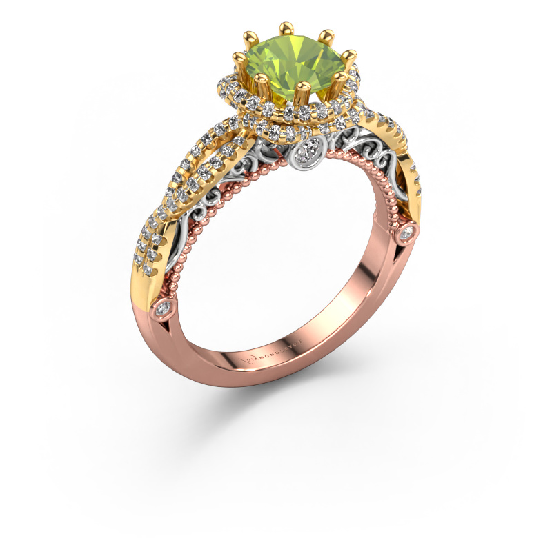 Bild von Verlobungsring Lysanne 585 Roségold Peridot 6.5 mm