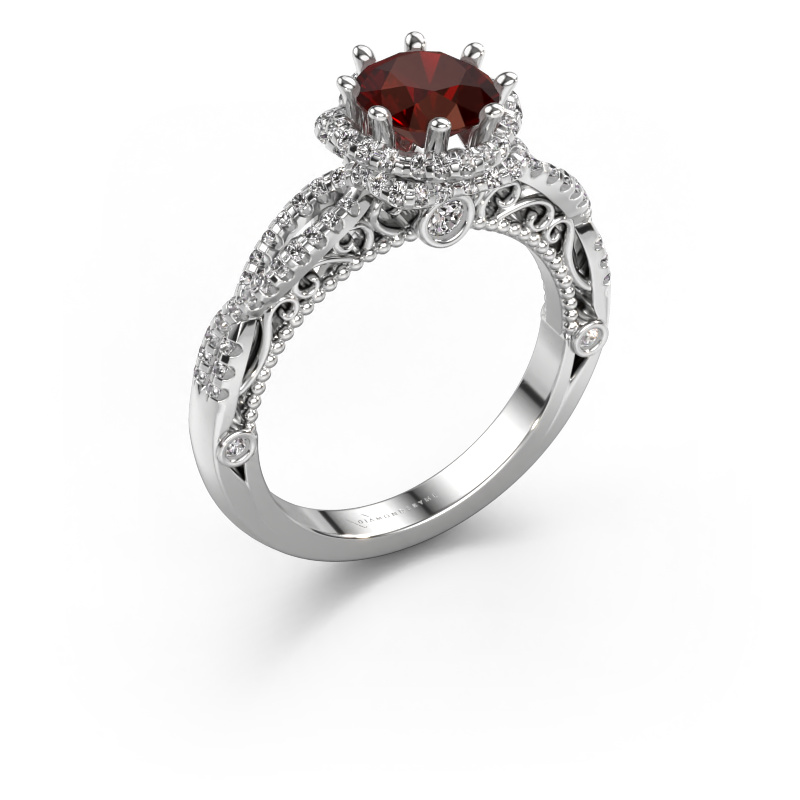 Image of Engagement ring Lysanne 950 platinum Garnet 6.5 mm