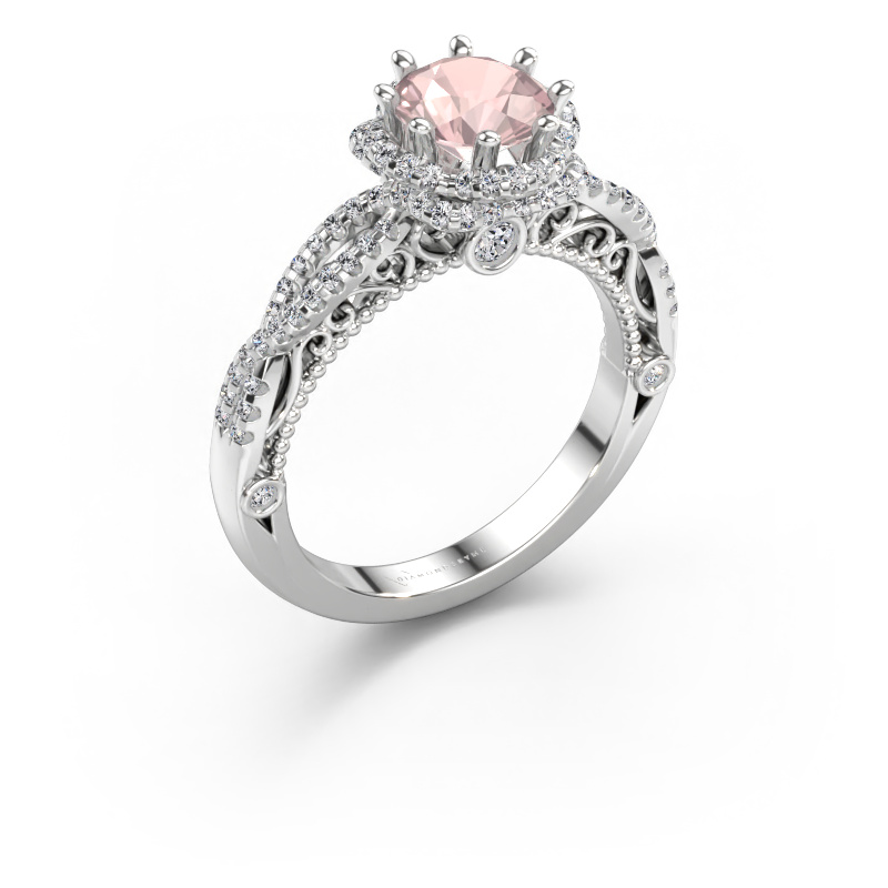 Immagine di Anello di fidanzamento Lysanne 585 oro bianco Morganite champagne 6.5 mm