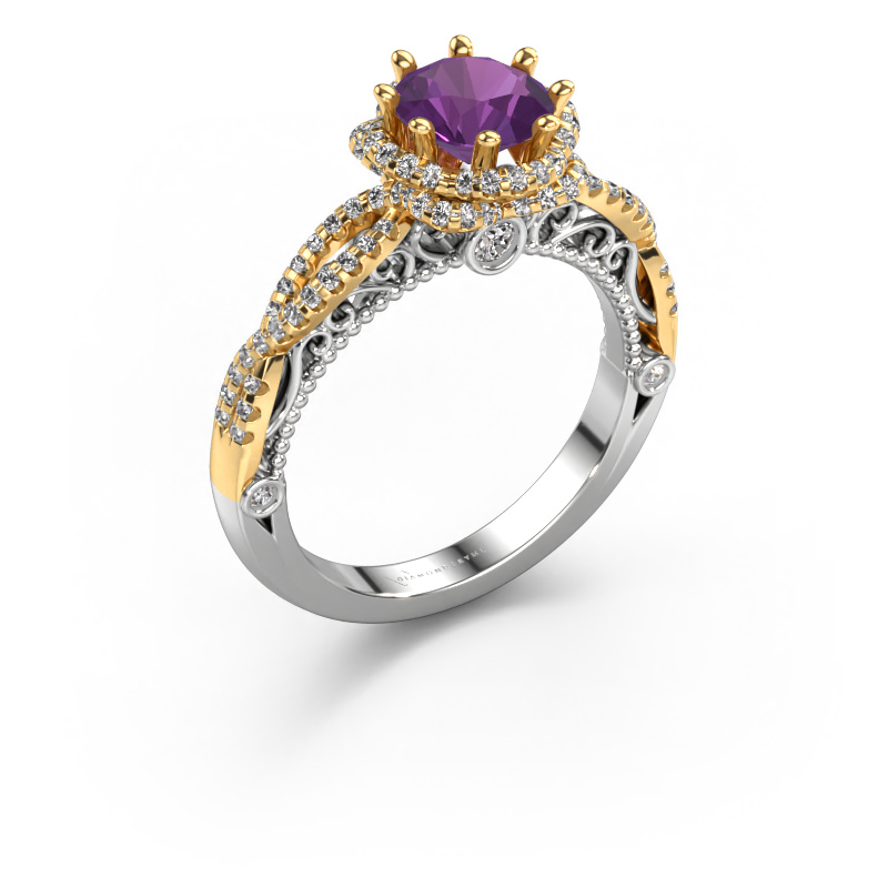Bild von Verlobungsring Lysanne 585 Weißgold Amethyst 6.5 mm