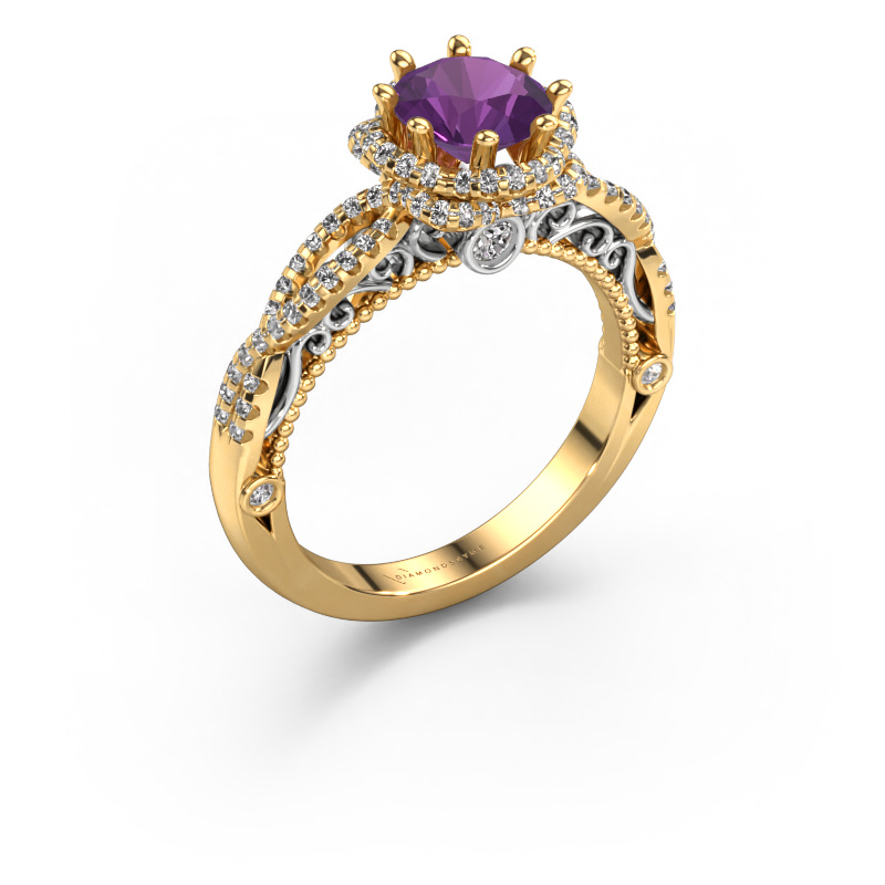 Bild von Verlobungsring Lysanne 585 Gold Amethyst 6.5 mm