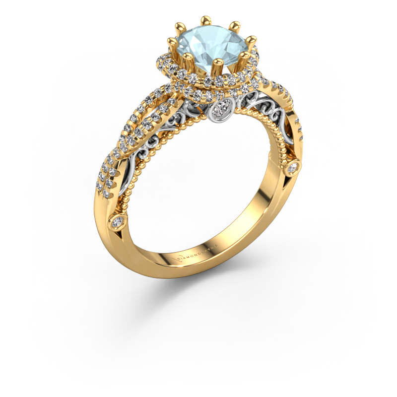 Bild von Verlobungsring Lysanne 585 Gold Aquamarin 6.5 mm
