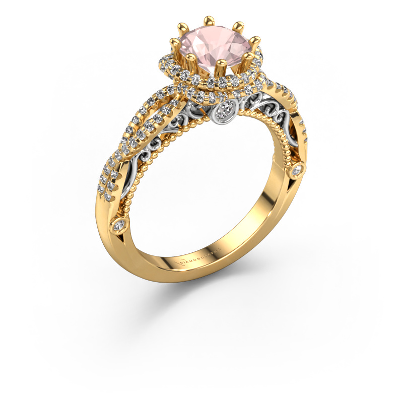 Image of Engagement ring Lysanne 585 gold Morganite champagne 6.5 mm