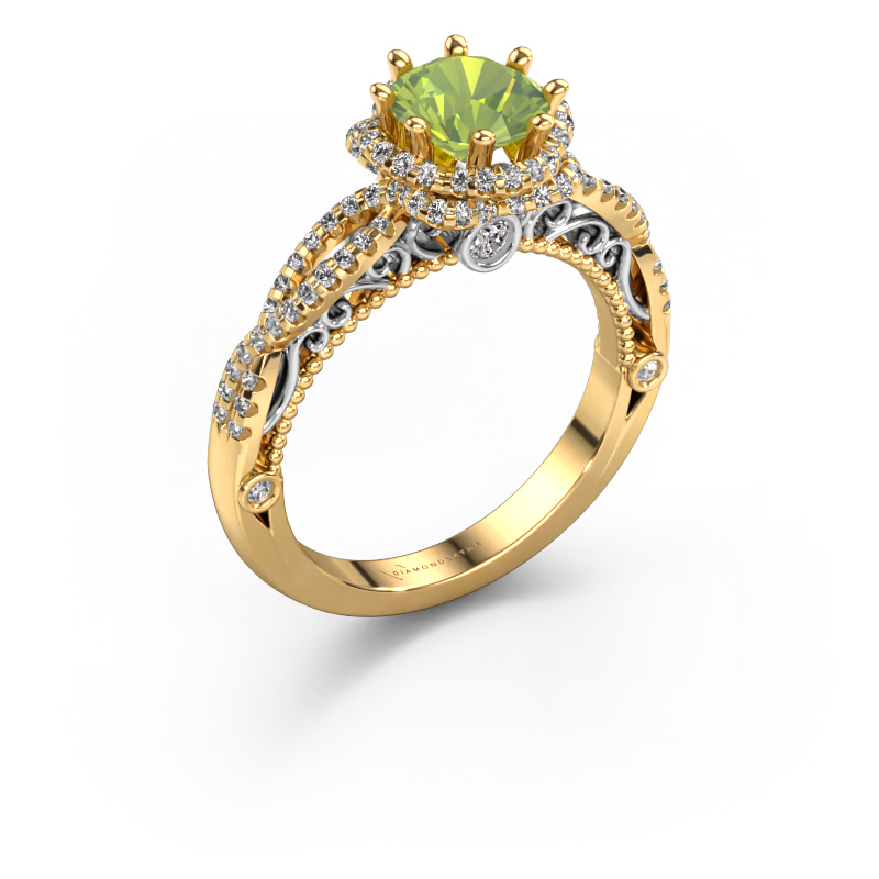 Image of Engagement ring Lysanne 585 gold Peridot 6.5 mm