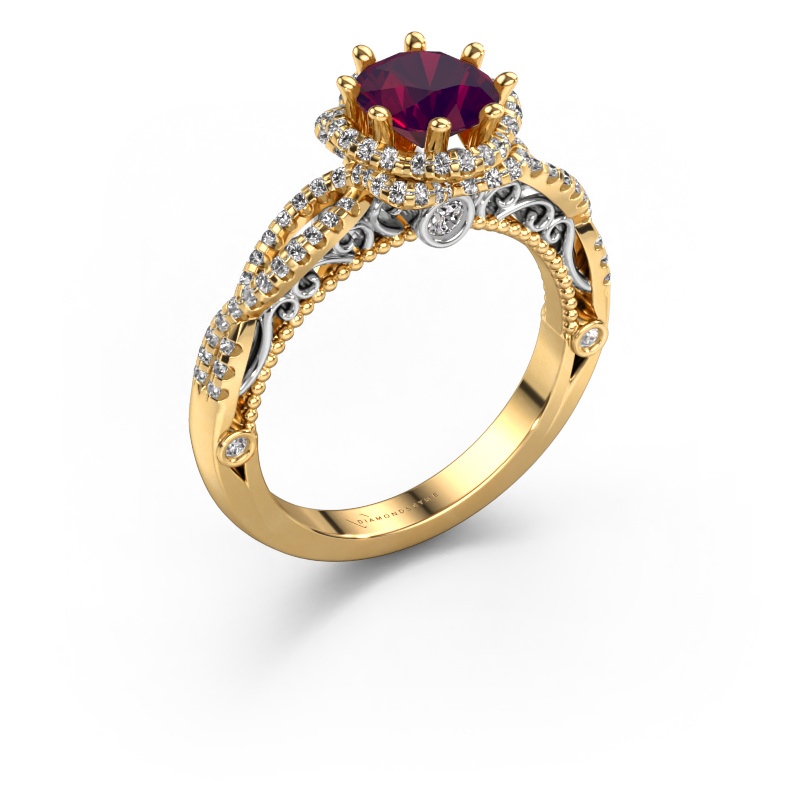 Bild von Verlobungsring Lysanne 585 Gold Rhodolit 6.5 mm