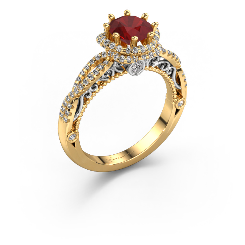 Bild von Verlobungsring Lysanne 585 Gold Rubin 6.5 mm