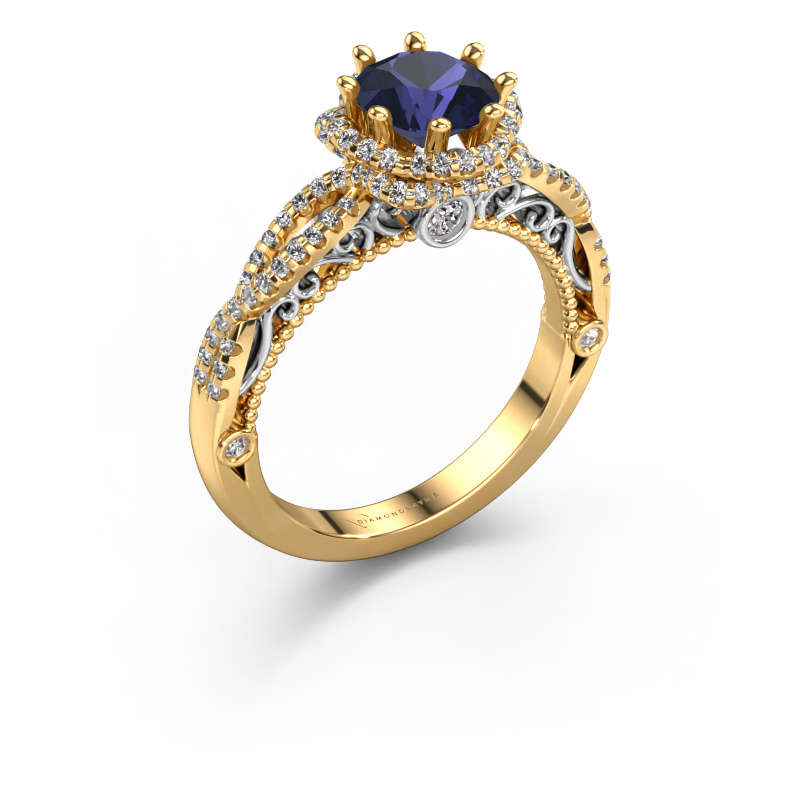 Image de Bague de fiançailles Lysanne 585 or jaune Saphir 6.5 mm