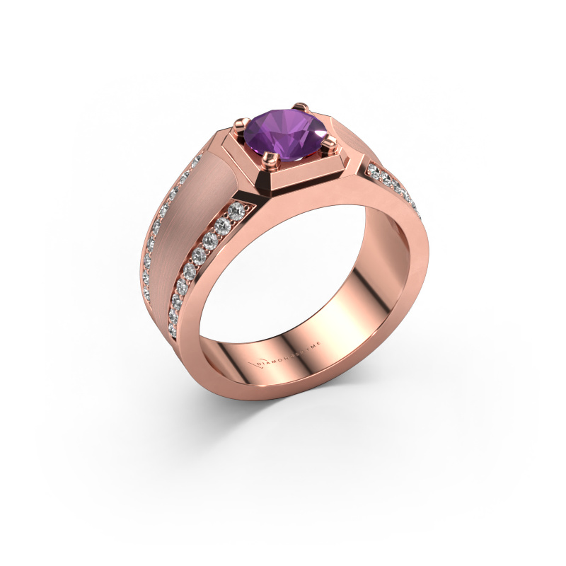 Image of Men's ring Maarten 585 rose gold Amethyst 6.5 mm