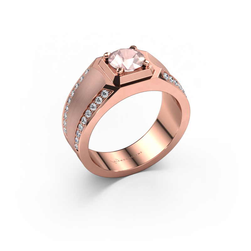 Afbeelding van Heren ring Maarten 585 rosé goud Morganiet champagne 6.5 mm