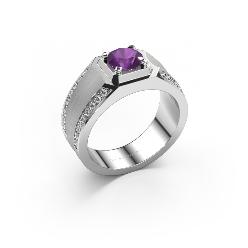 Image of Men's ring Maarten 950 platinum Amethyst 6.5 mm