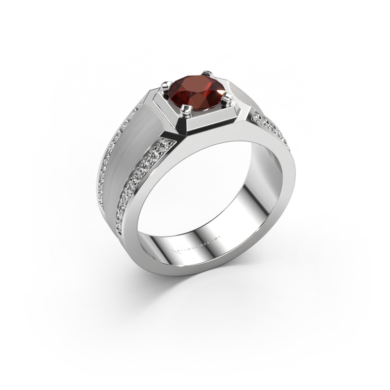Image of Men's ring Maarten 950 platinum Garnet 6.5 mm