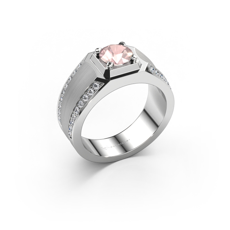 Image of Men's ring Maarten 950 platinum Morganite champagne 6.5 mm