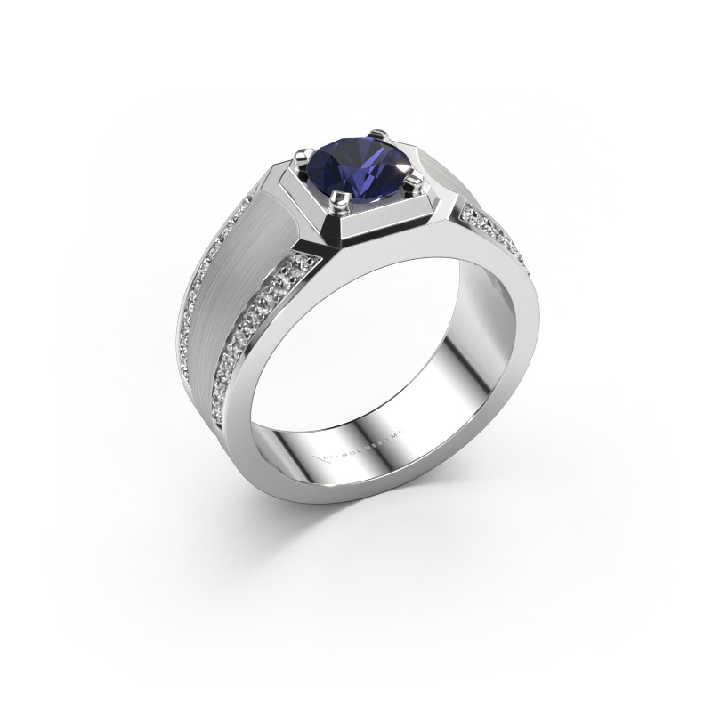 Image of Men's ring Maarten 585 white gold Sapphire 6.5 mm