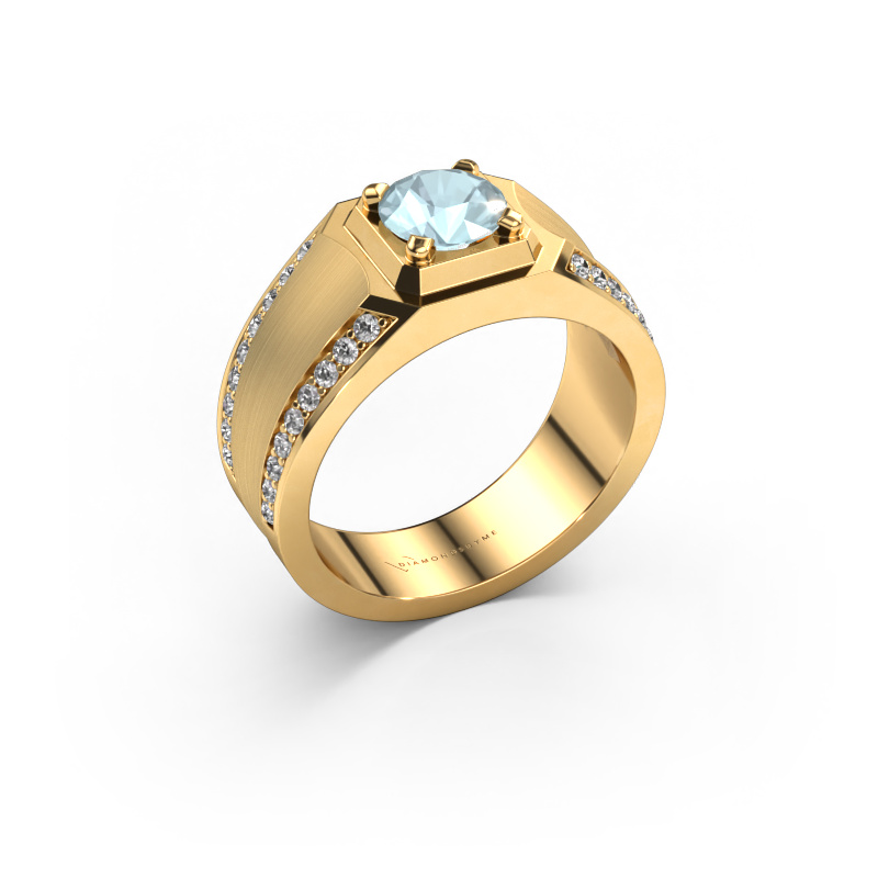 Image of Men's ring Maarten 585 gold Aquamarine 6.5 mm