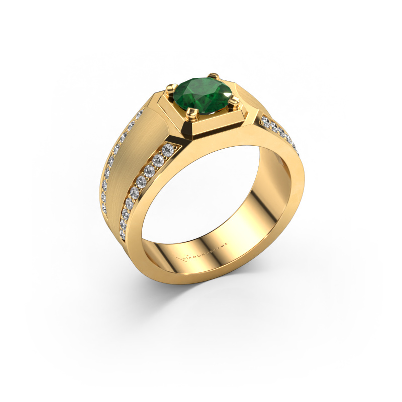 Image of Men's ring Maarten 585 gold Emerald 6.5 mm