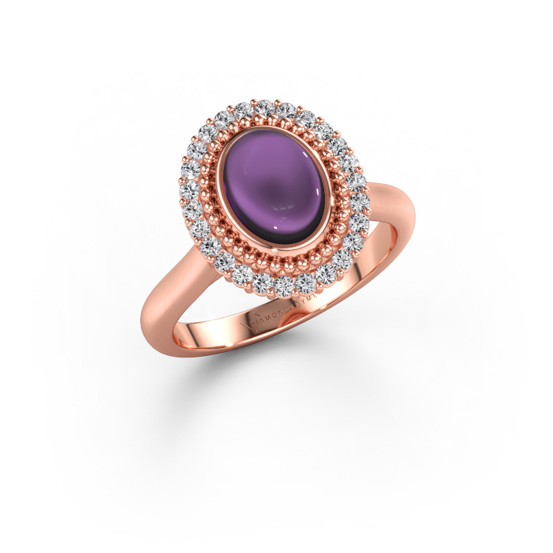 Immagine di Anello Maartje 585 oro rosa Ametista 8x6 mm