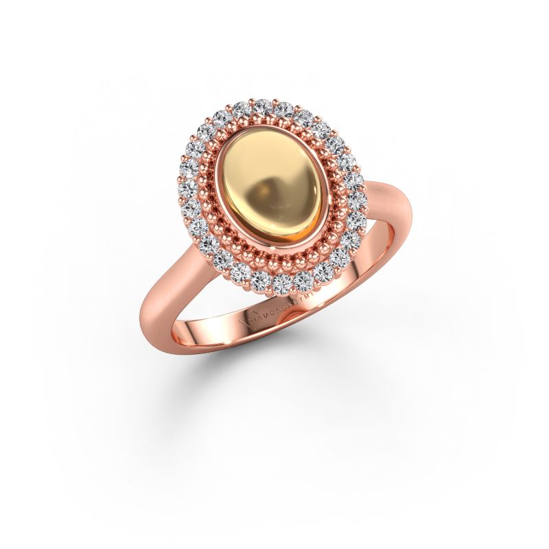 Bild av Ring Maartje 585 roséguld Citrin 8x6 mm