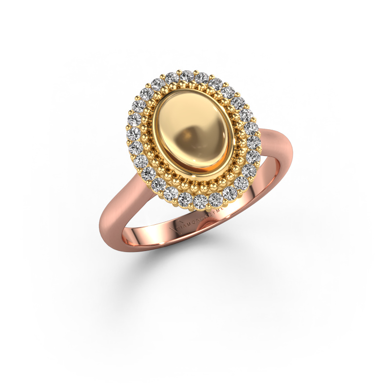 Image of Ring Maartje 585 rose gold Citrin 8x6 mm