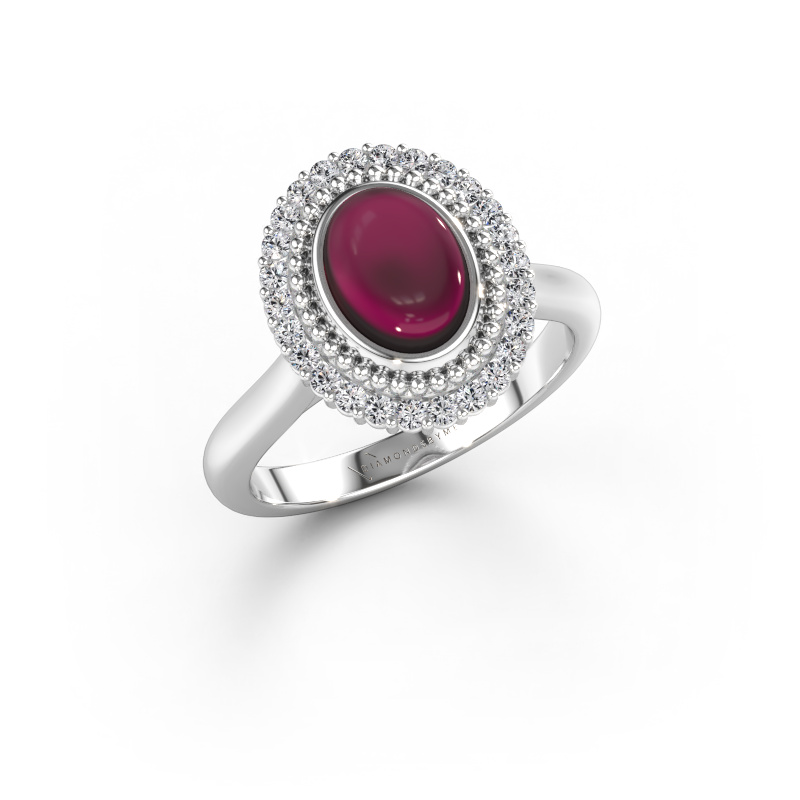 Bild von Ring Maartje 585 Weißgold Granat 8x6 mm