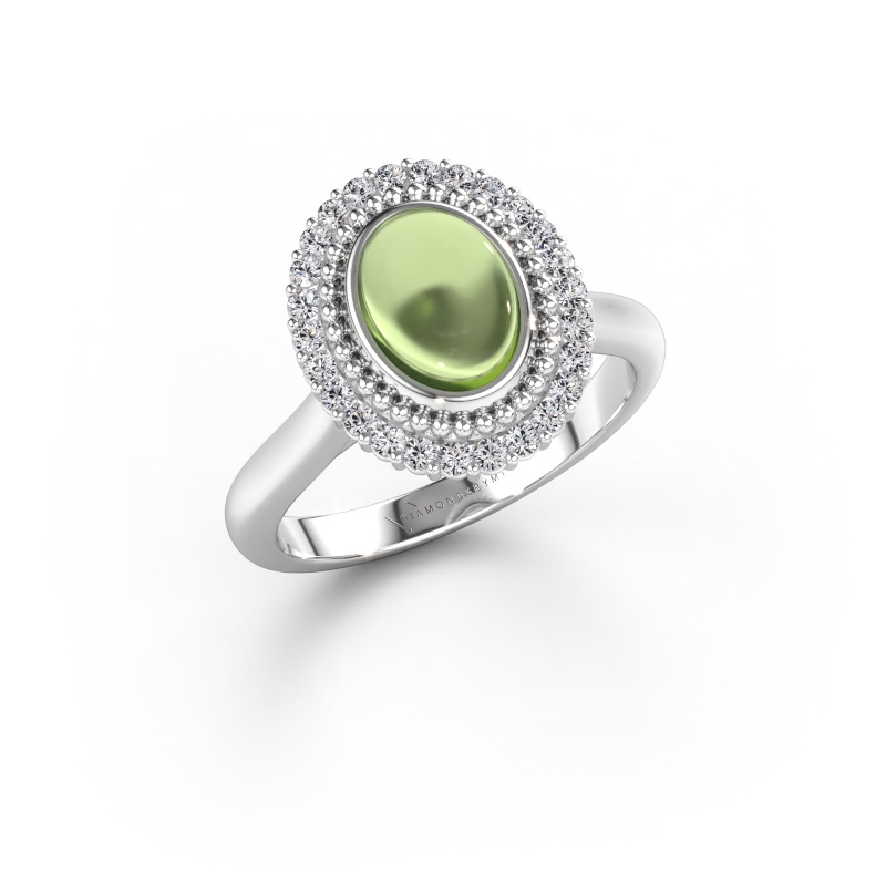 Bild von Ring Maartje 585 Weißgold Peridot 8x6 mm