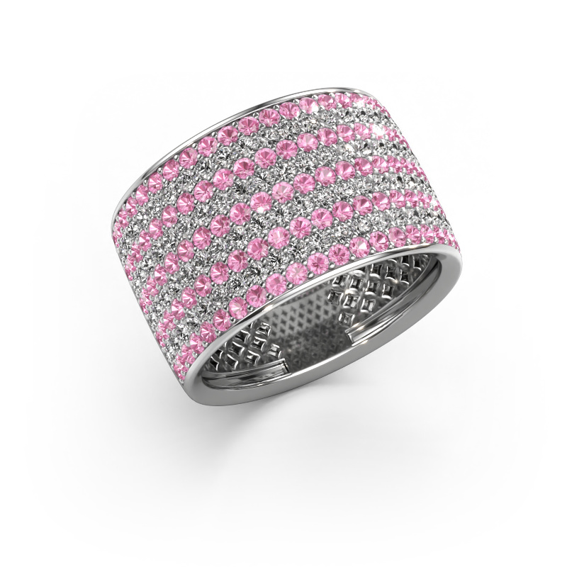 Image of Ring Macy 585 white gold Pink sapphire 1.4 mm