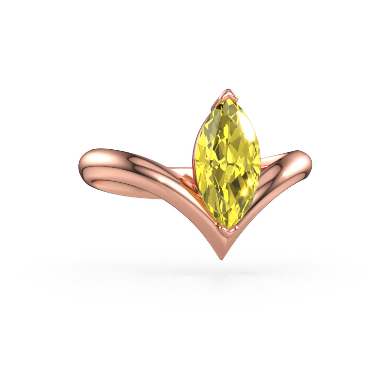 Immagine di Anello di fidanzamento Maddy MRQ 585 oro rosa Diamante lab grown giallo 11x5.5 mm