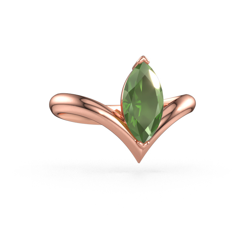 Bild av Förlovningsring Maddy MRQ 585 roséguld Grön turmalin 11x5.5 mm