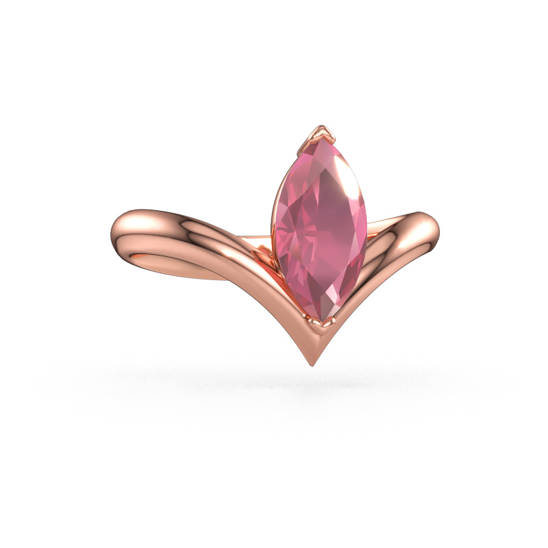 Immagine di Anello di fidanzamento Maddy MRQ 585 oro rosa Tormalina rosa 11x5.5 mm